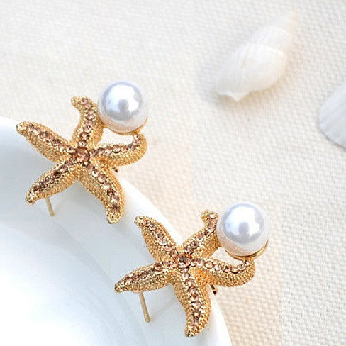 Gifts from the Sea Starfish Pearl Earrings Vista Shops