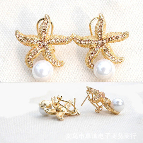 Gifts from the Sea Starfish Pearl Earrings Vista Shops